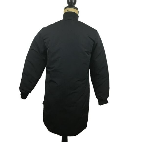 Frank & Oak Reversible Floral Black & White Long Bomber Jacket Womans Small - Picture 8 of 15